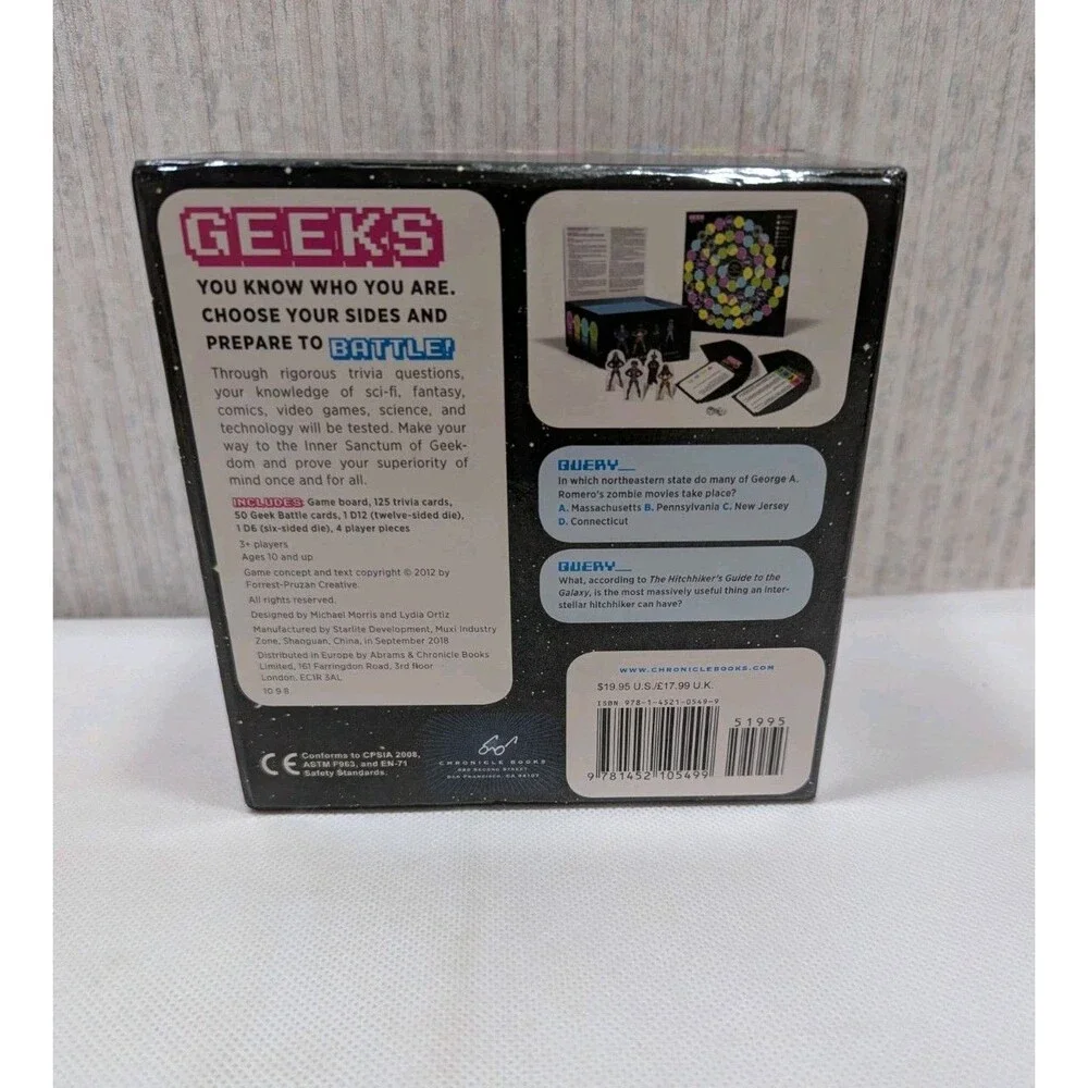 Chronicle Books~GEEK BATTLE Board Game~The Game of EXTREME Geekdom